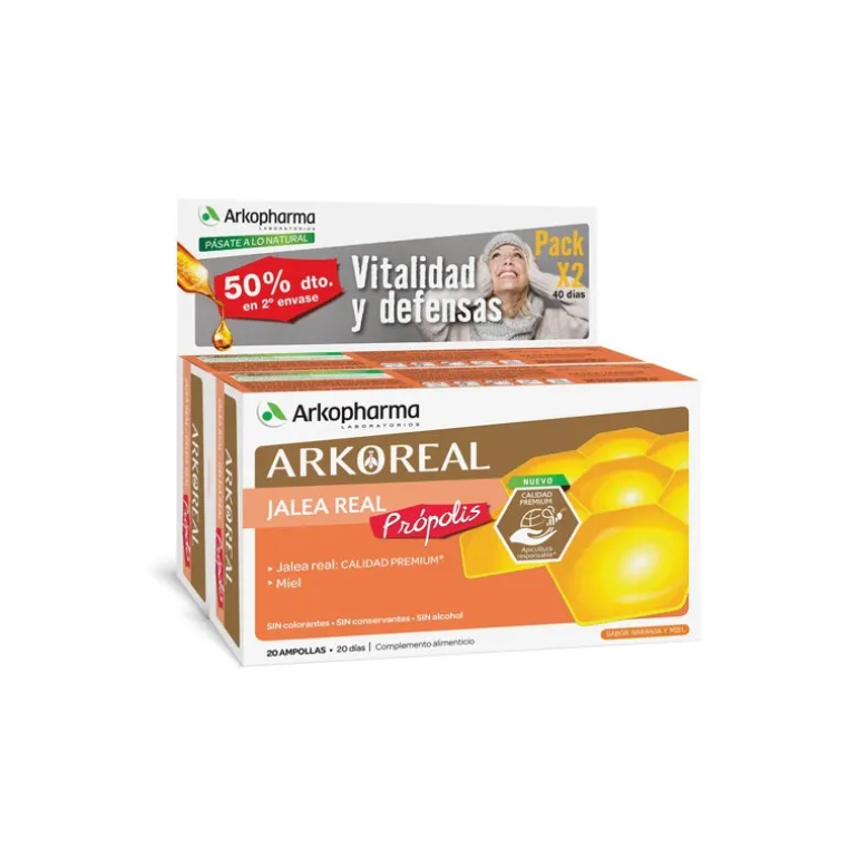 ARKOREAL PACK JALEA REAL PRÓPOLIS 20 AMPOLLAS X2