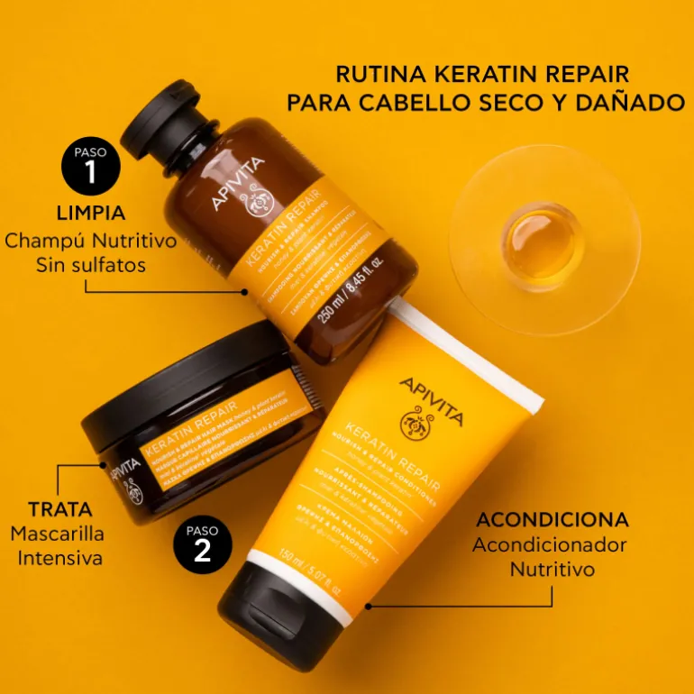 Champú Keratin Repair Nutritivo y Reparador para Cabello Seco y Dañado