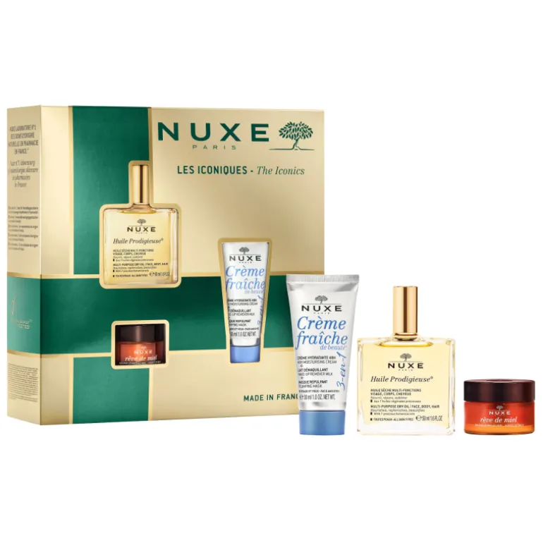 Set Huile Prodigieuse + Rêve de Miel Bálsamo de Labios + Crema Fraîche de beauté 3-en-1